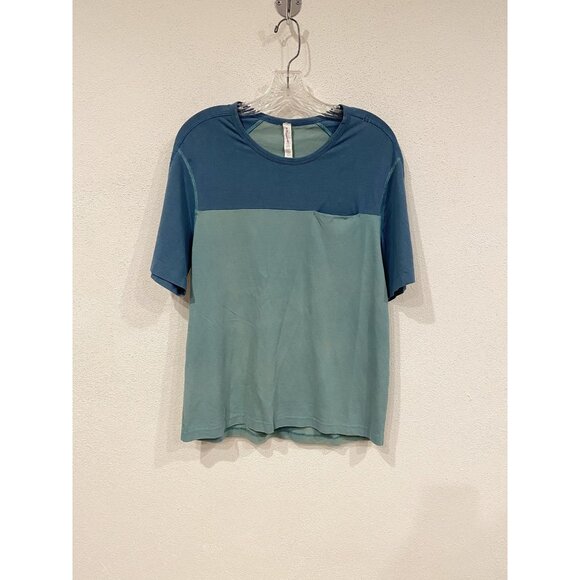Lululemon Shirt Mens Large Short Sleeve Patch Pocket Two Tone Soft Tee Casual - Picture 1 of 4